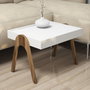 Hanah Home Juego de Mesas Nido, Nogal y Blanco